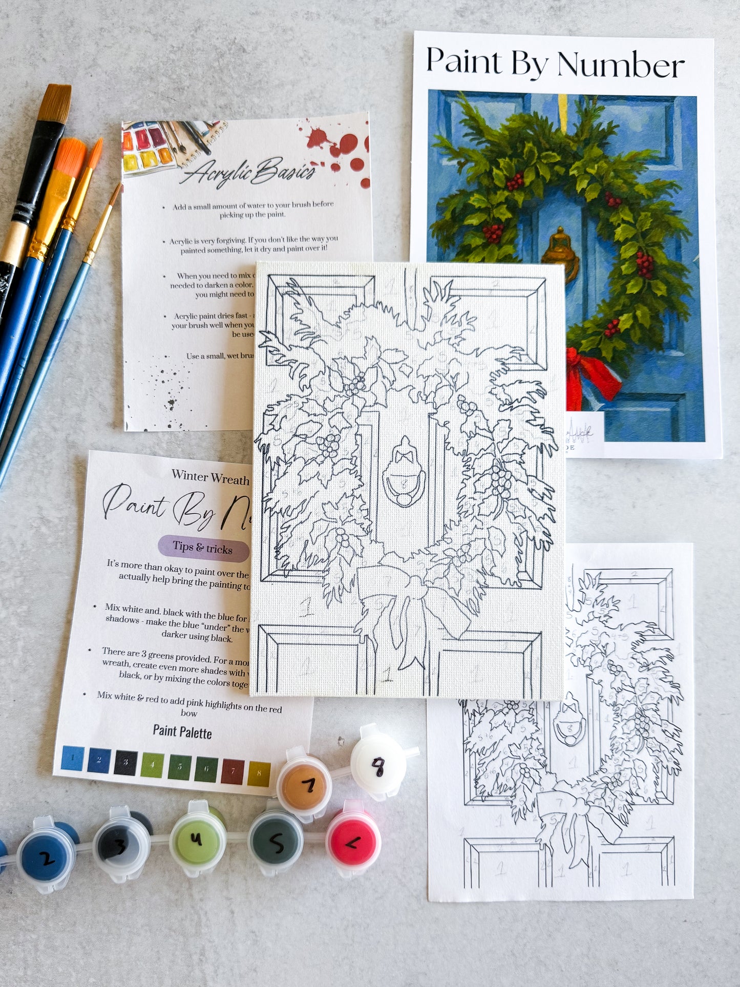 Winter Wreath Mini Paint By Number