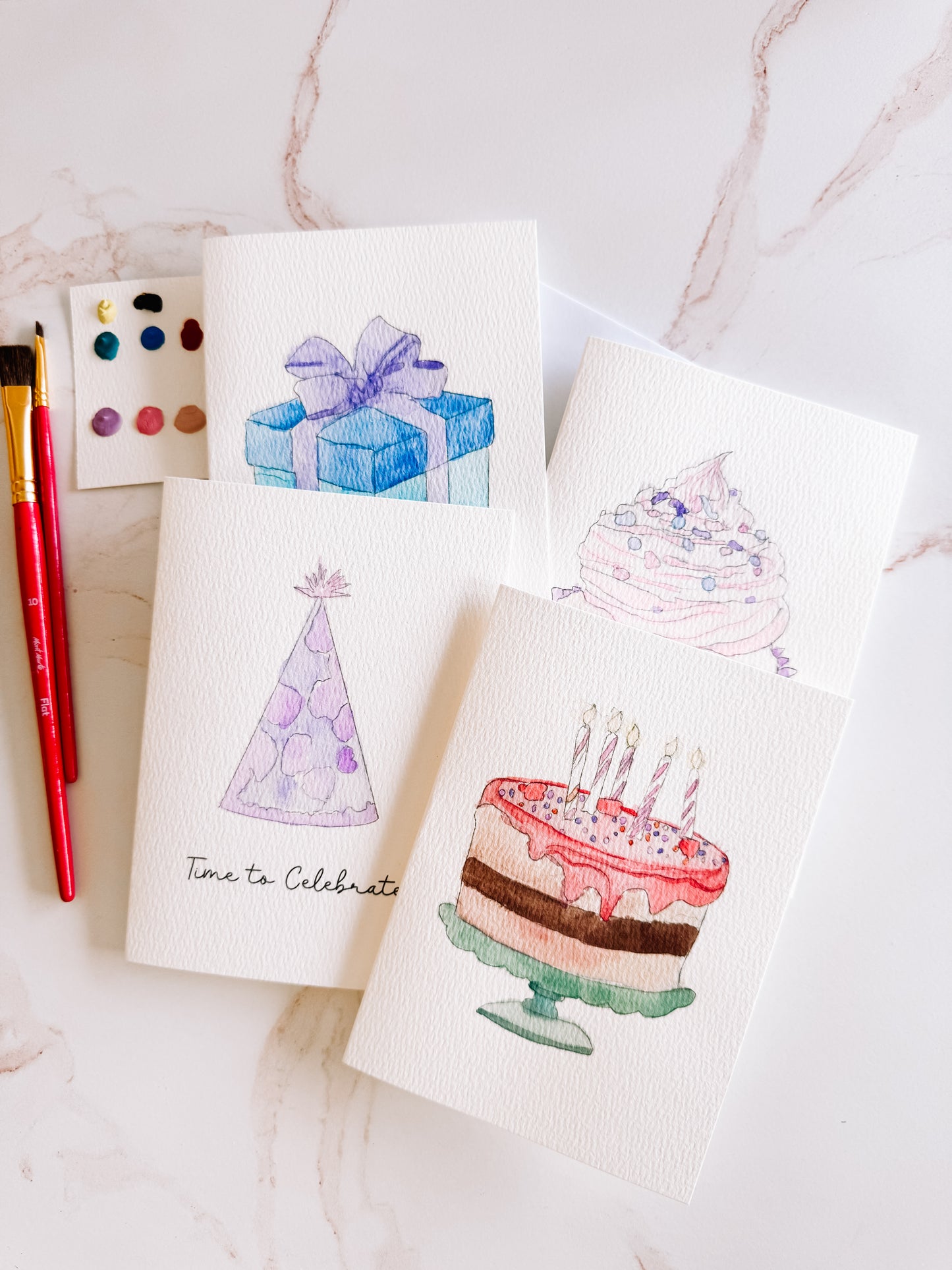 Paintable Birthday Notecards