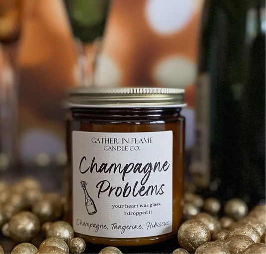 Champagne problems candle