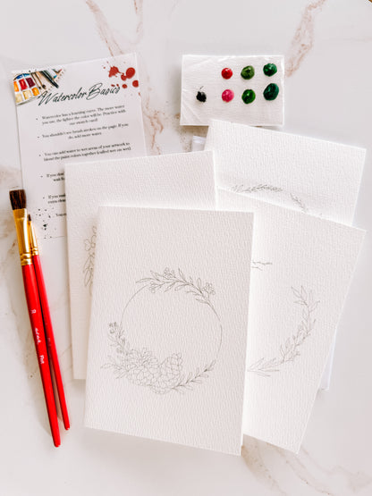 Greenery Paintable Notecards