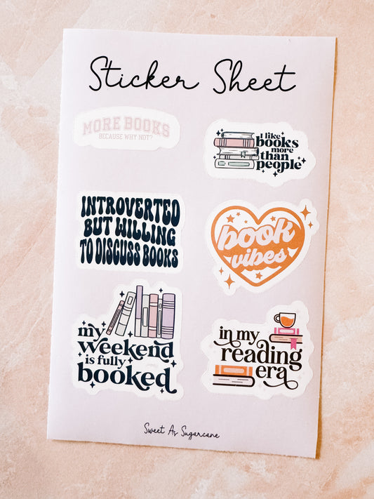 Bookish sticker sheet