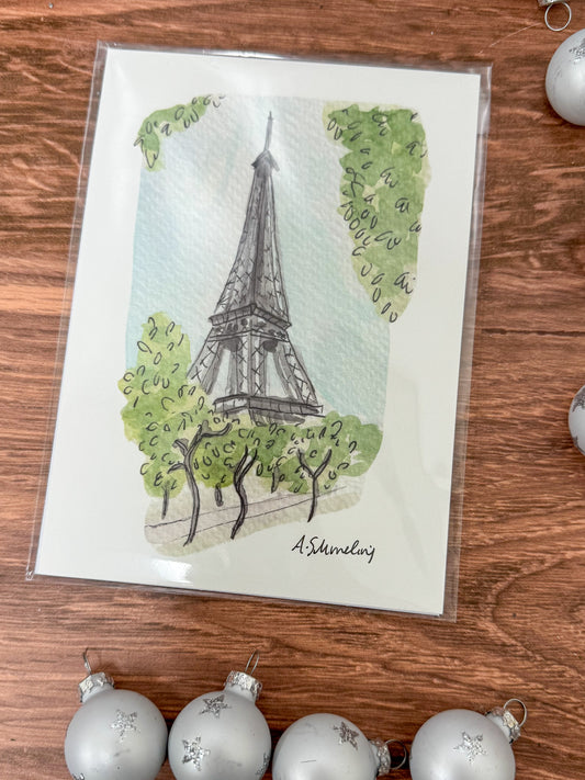 Eiffel Tower Watercolor Print