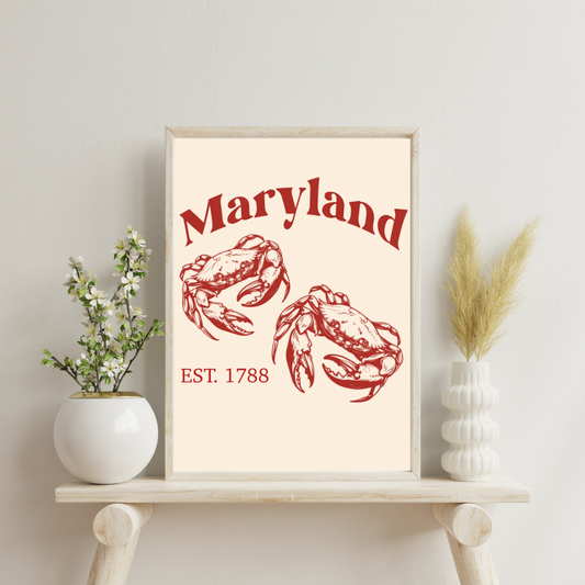 Maryland crabs art print