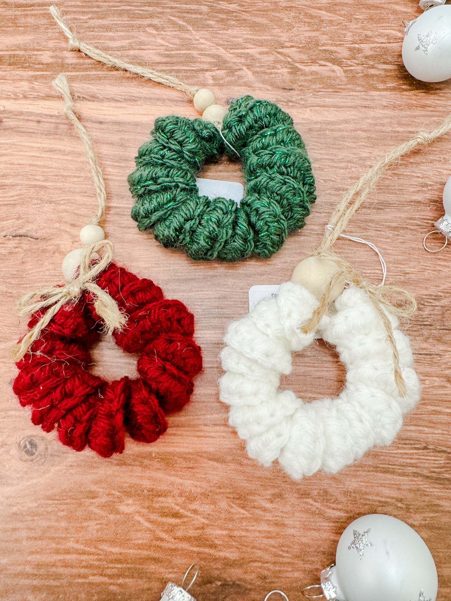Crochet wreath ornament