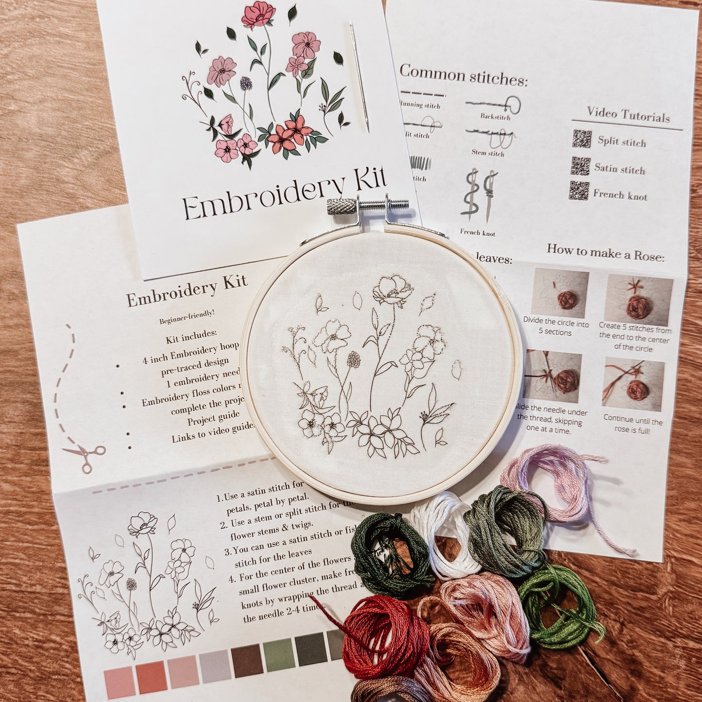 Wildflowers embroidery kit