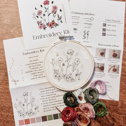 Wildflowers embroidery kit