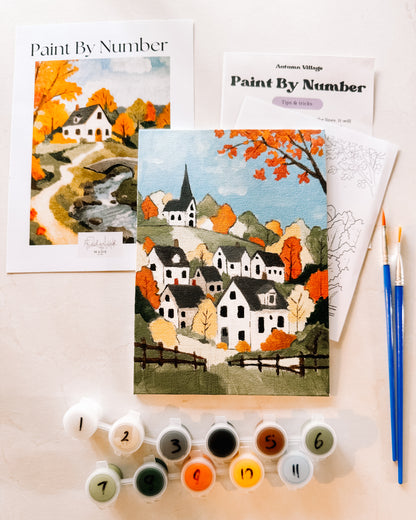 Autumn Village Mini Paint By Number