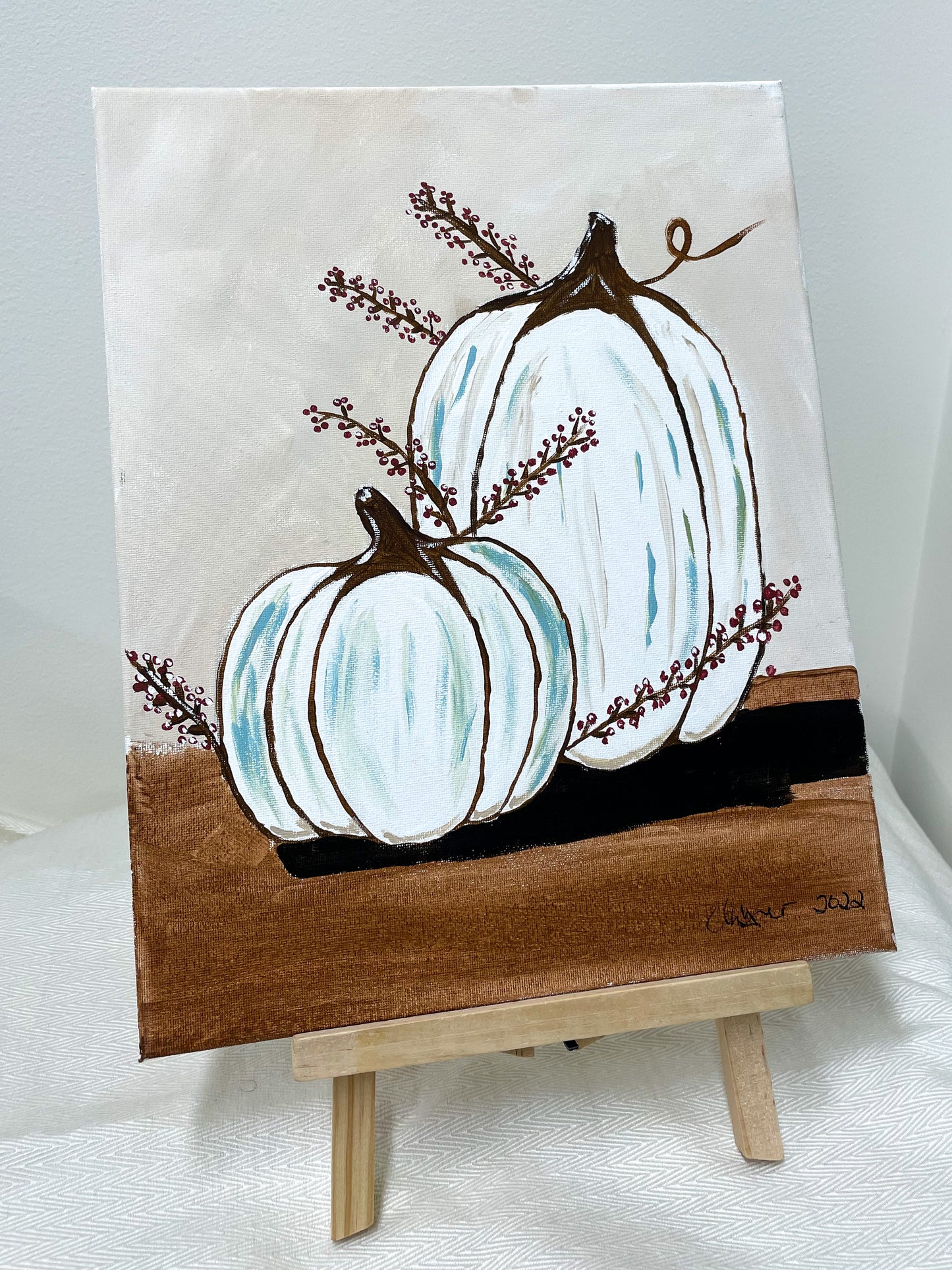 Rustic pumpkins painting