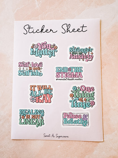 Mental Health Sticker Sheet