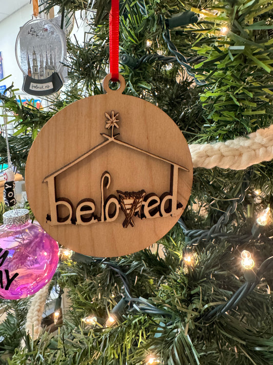 Beloved 3D wood ornament