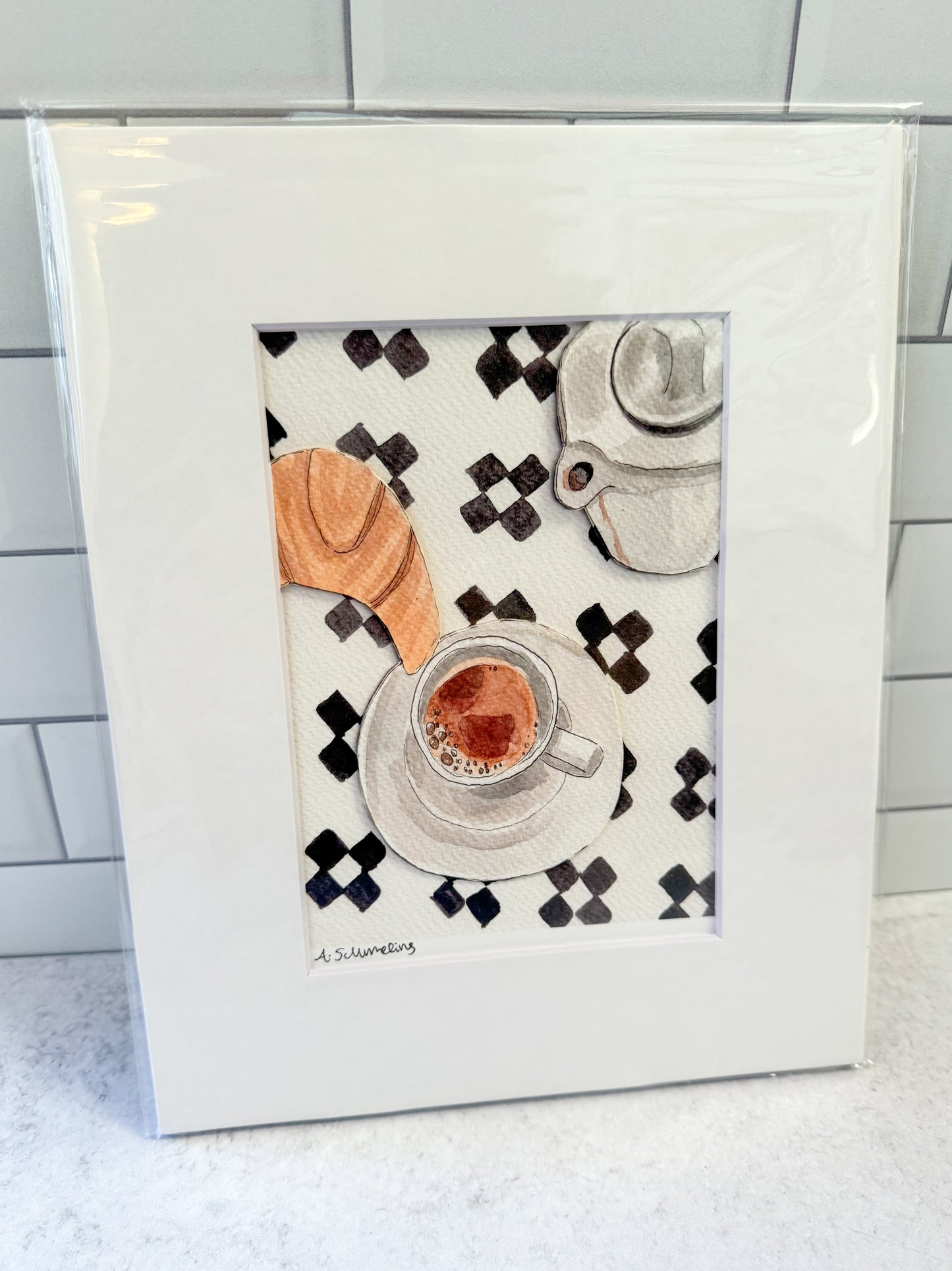 3D Coffee Watercolor Print