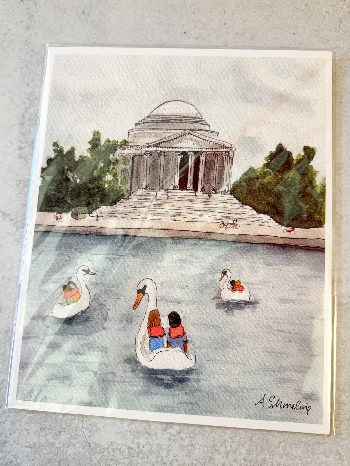 Jefferson Memorial Watercolor Print