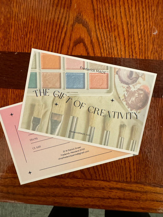 Gift of creativity class certificate