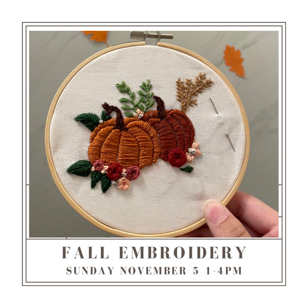 Harvest embroidery workshop - November 5