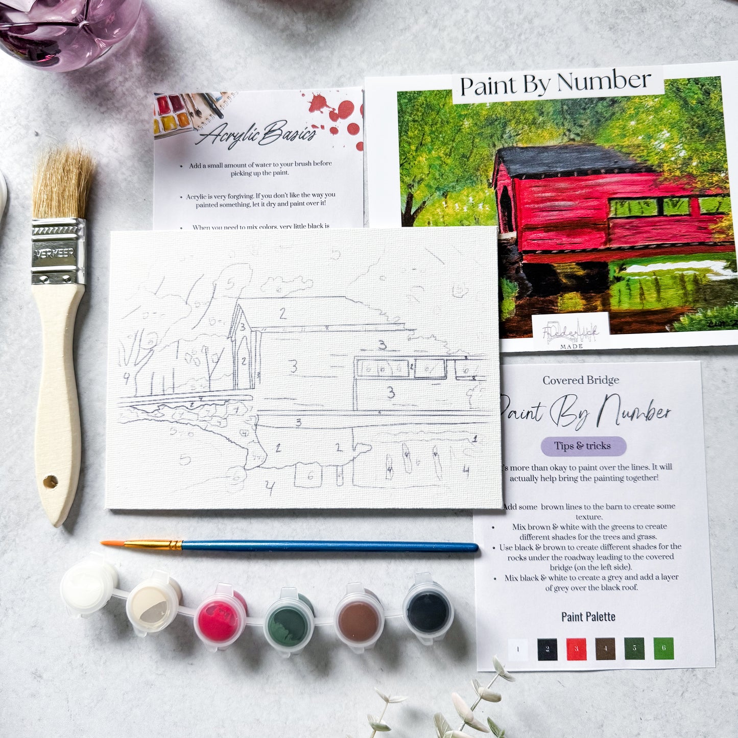 Covered Bridge Mini Paint By Number