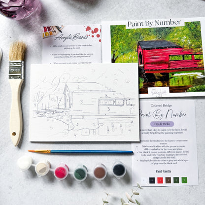 Covered Bridge Mini Paint By Number