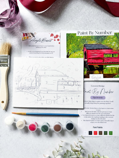 Covered Bridge Mini Paint By Number