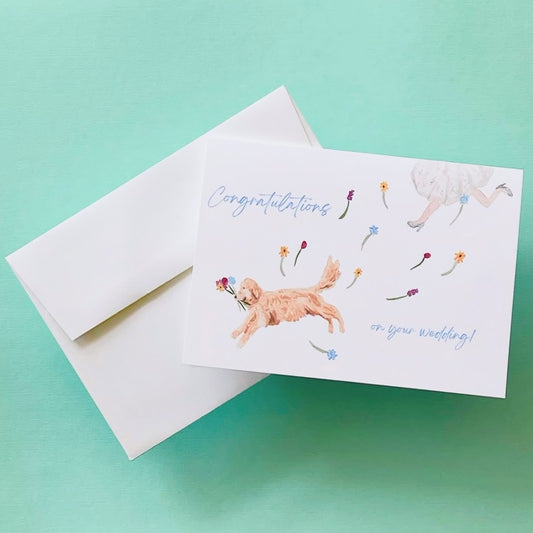 Bride & Dog Wedding Card