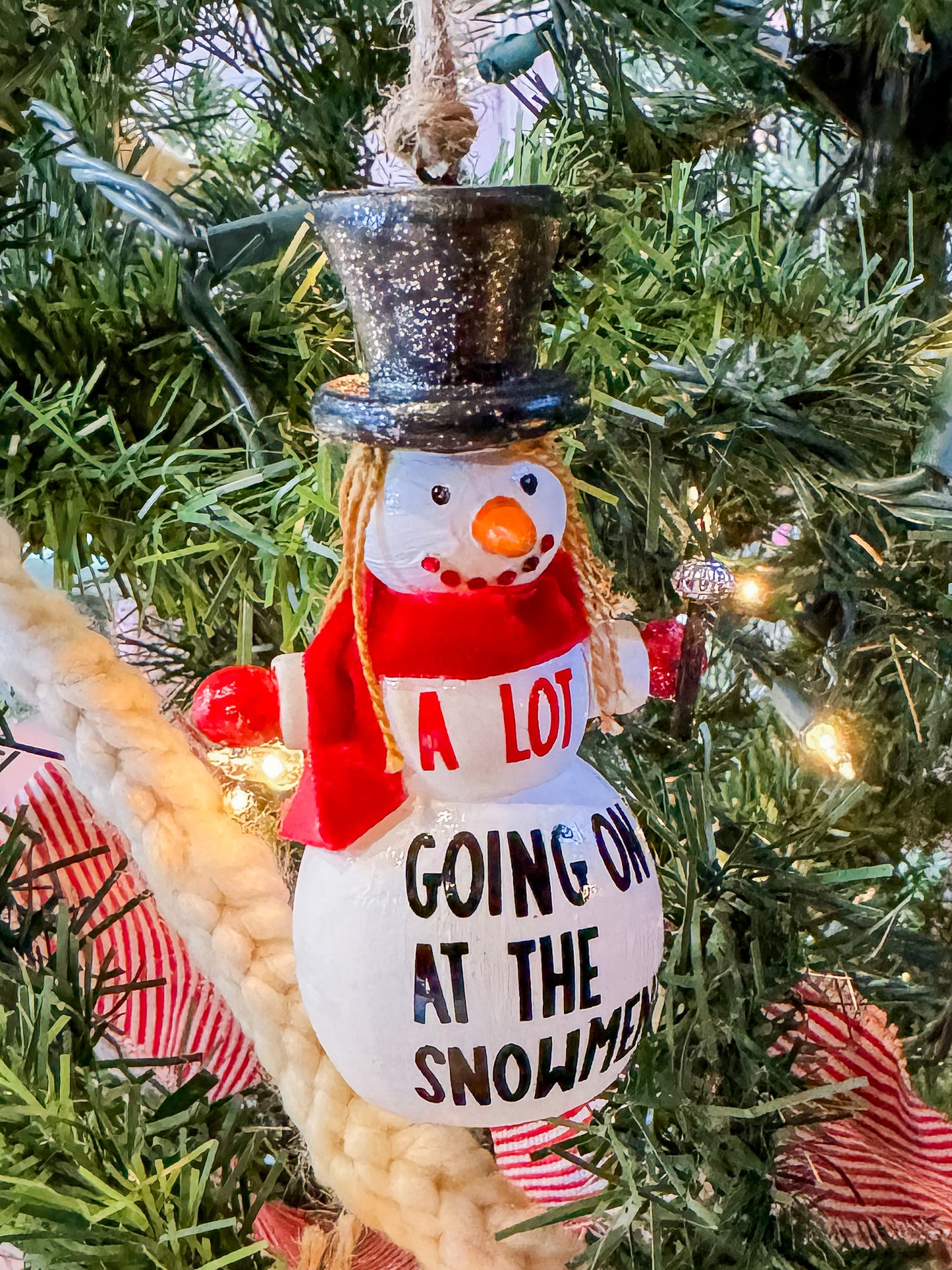 A lot going on at the snowment ornament