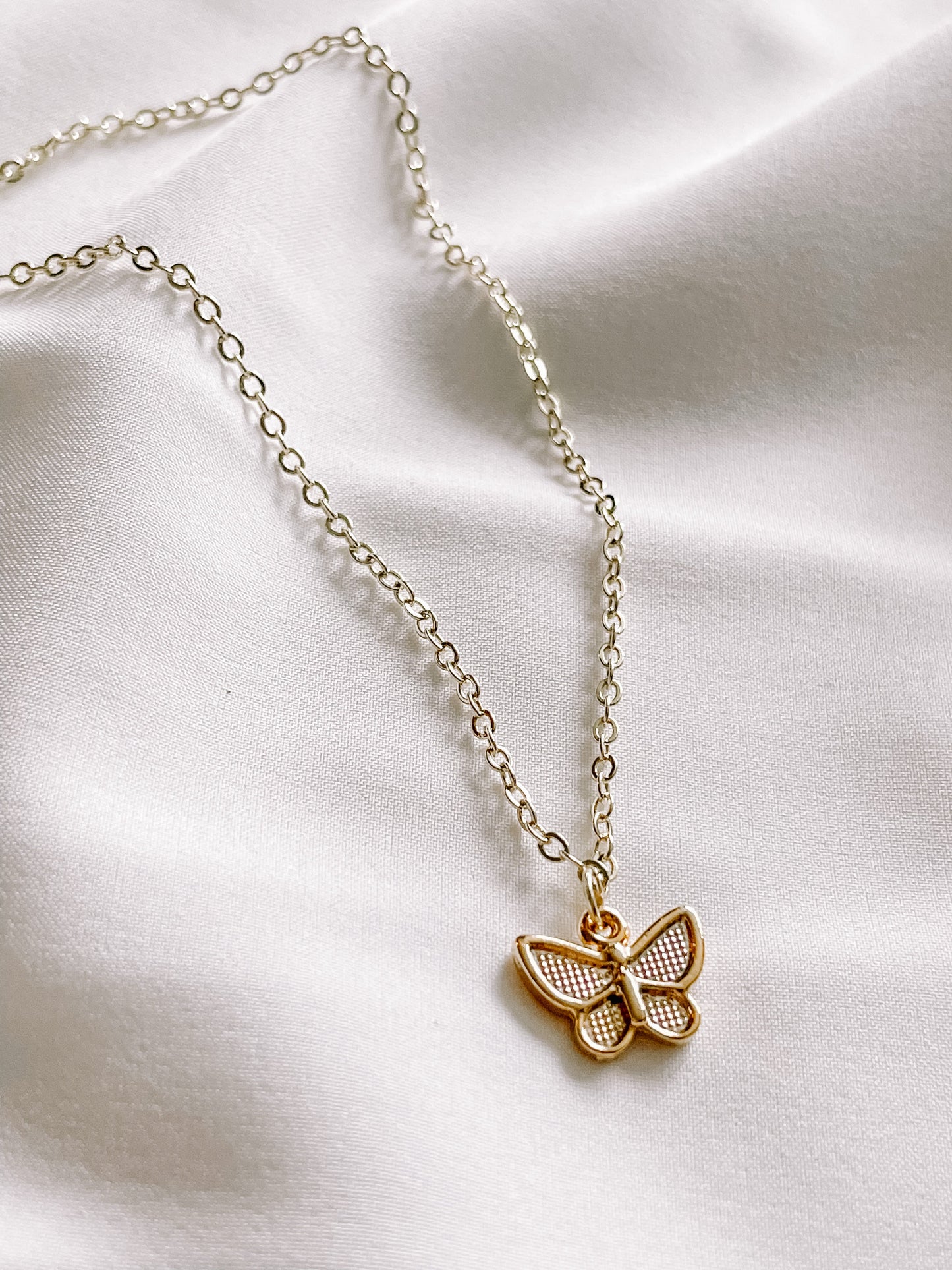 24k gold butterfly charm necklace