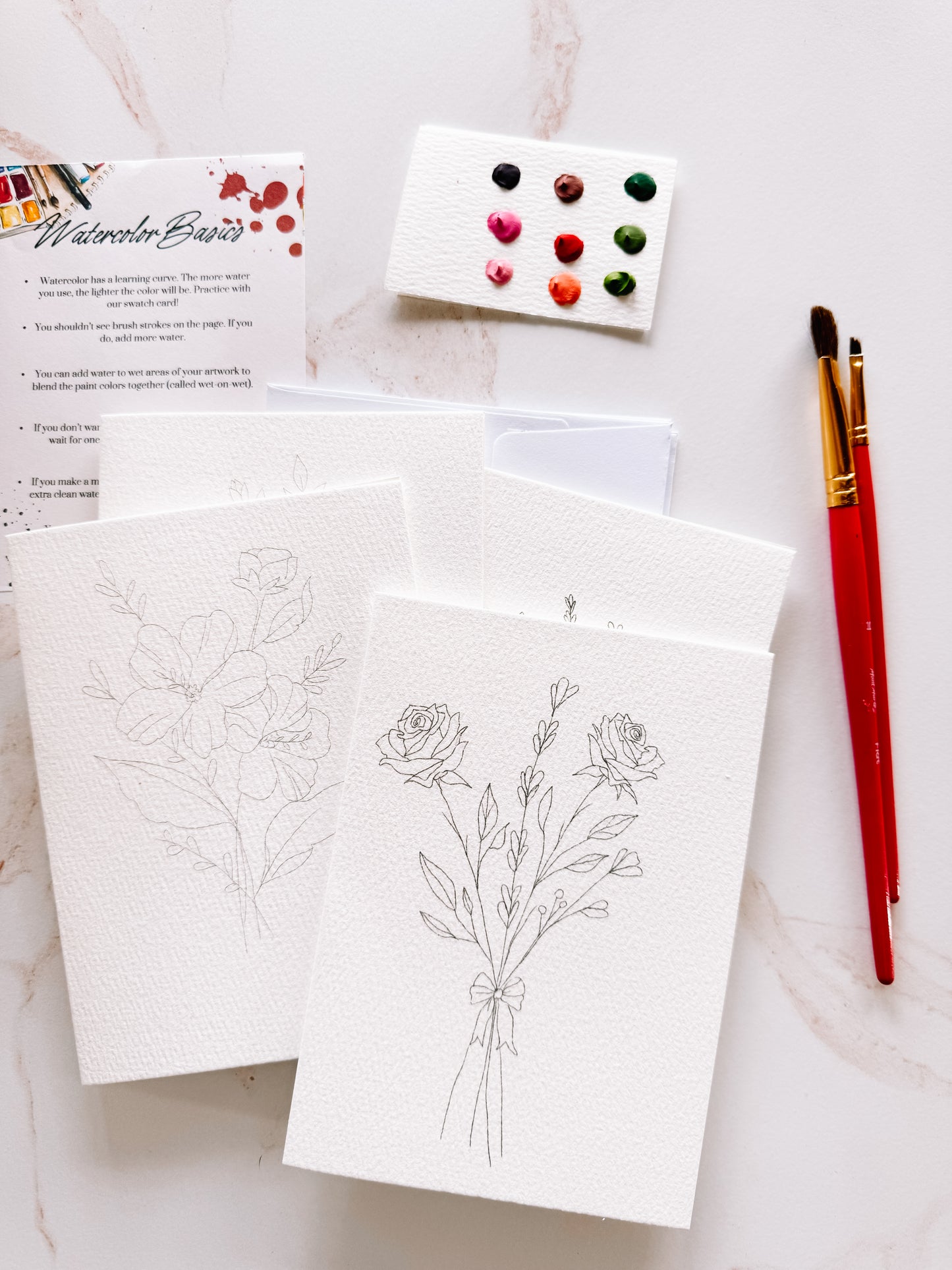 Bouquets Paintable Notecards