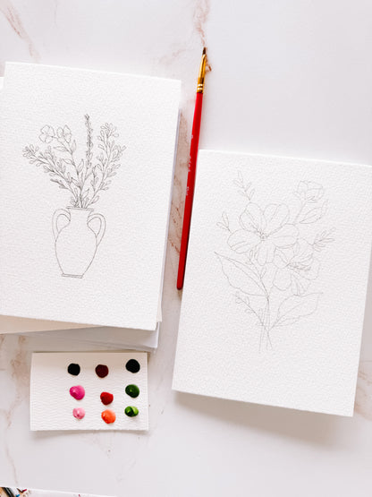 Bouquets Paintable Notecards