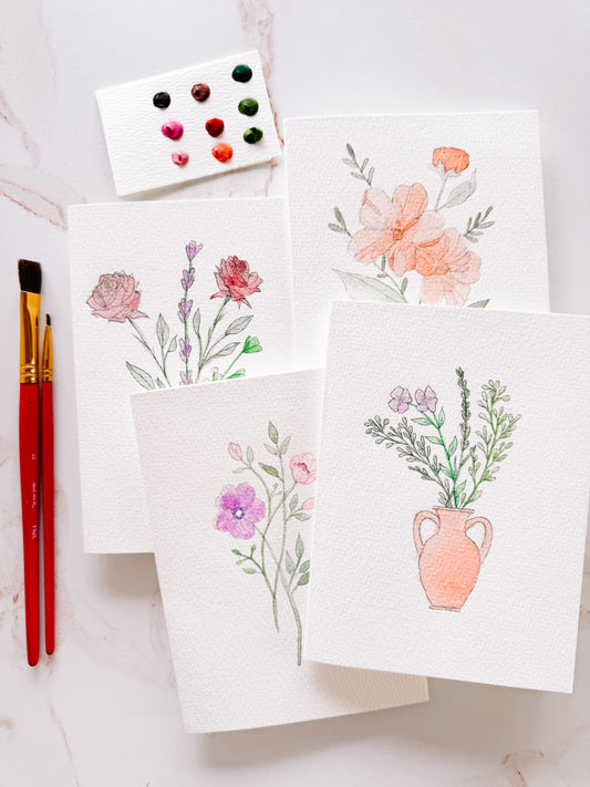 Bouquets Paintable Notecards