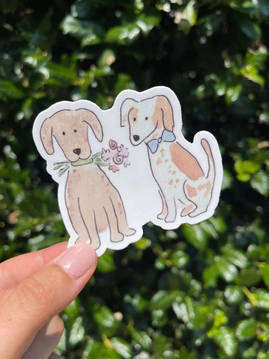 Wedding Dogs Sticker