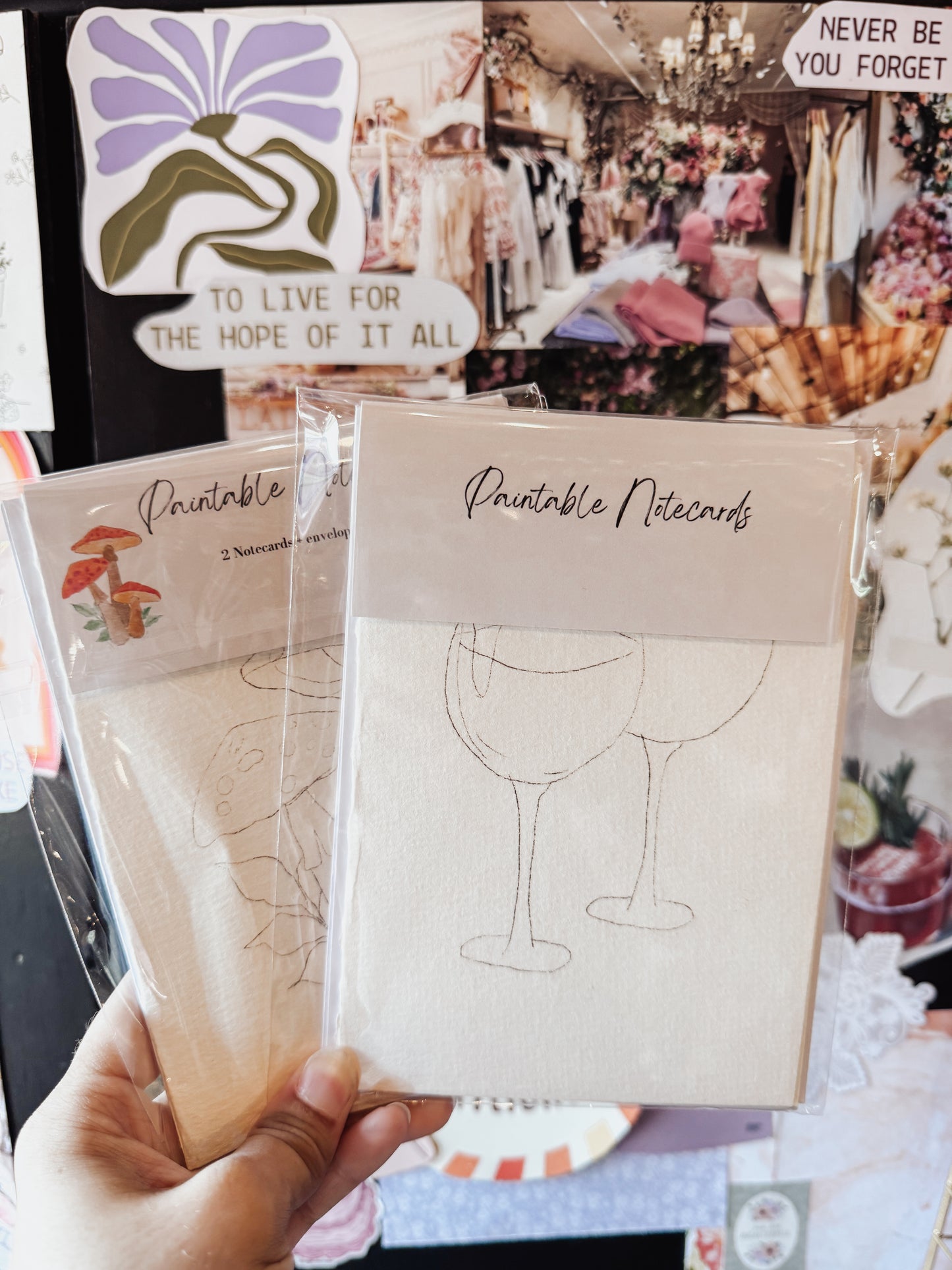 Paintable notecards - Cheers