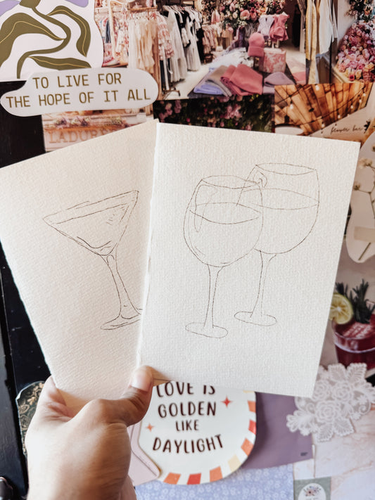 Paintable notecards - Cheers