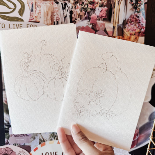 Paintable notecards - Harvest