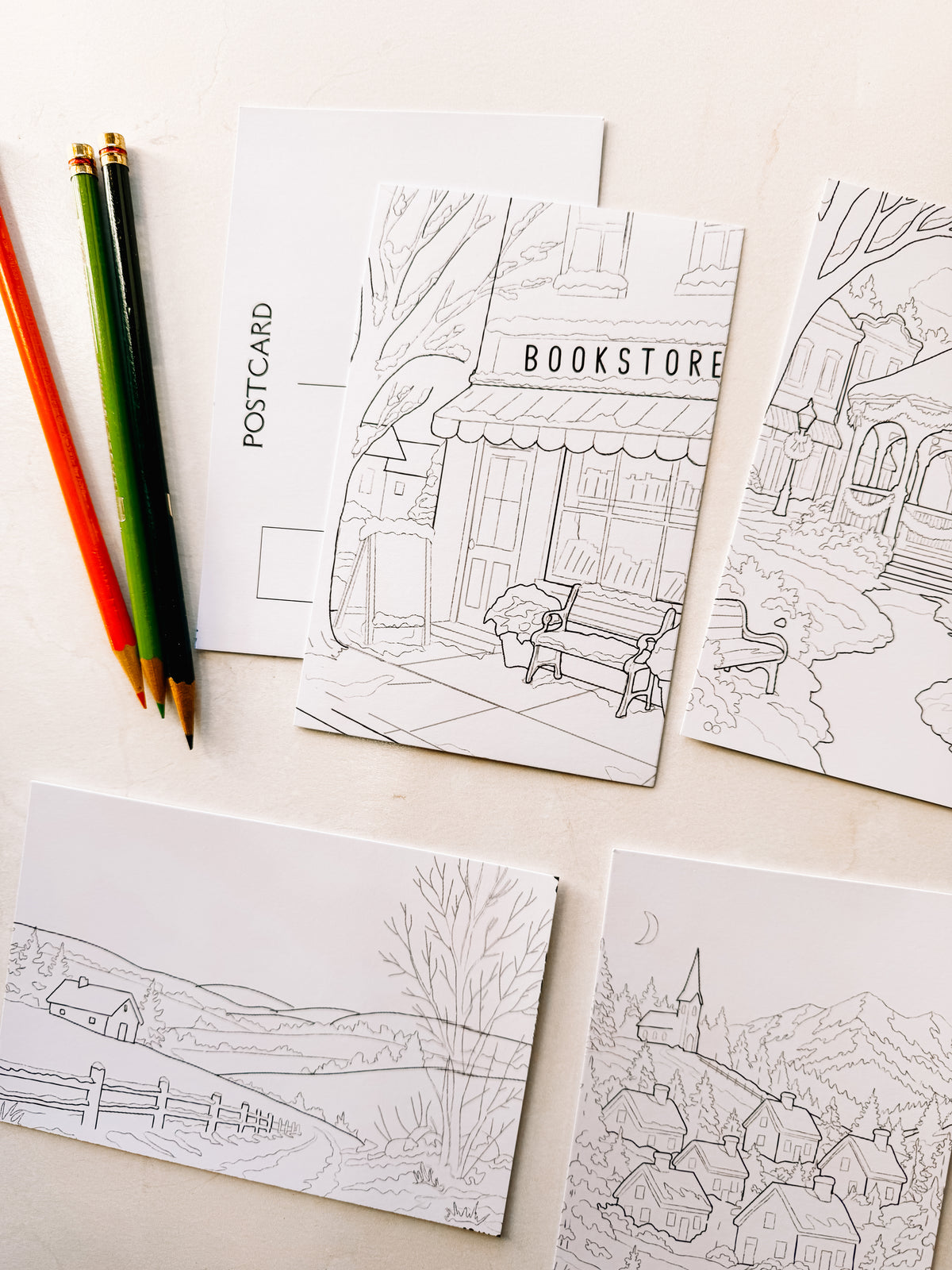Winter Wonderland Coloring Postcard Set