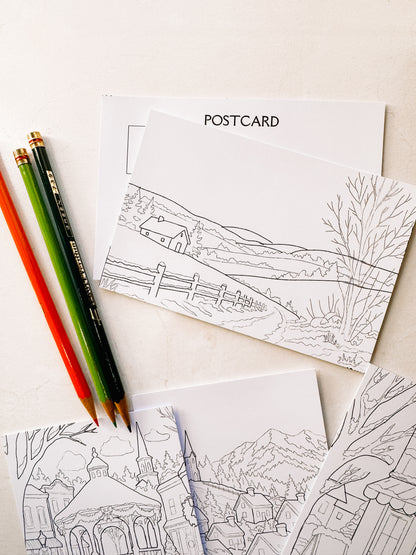 Winter Wonderland Coloring Postcard Set