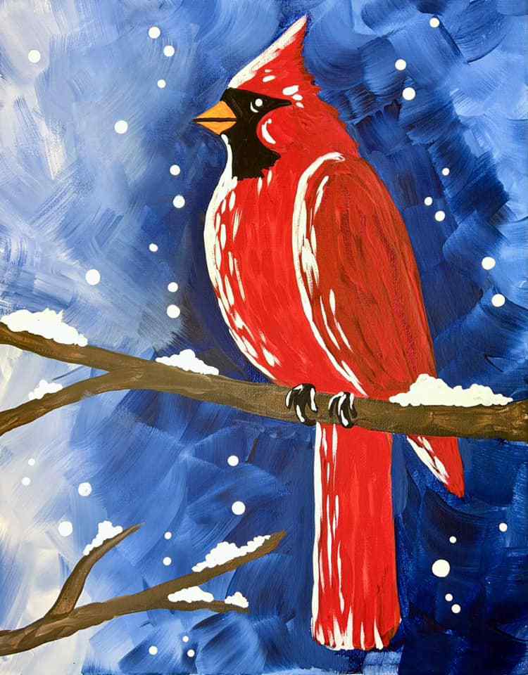 Winter Cardinal Acrylic Paint Kit