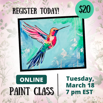 Online Acrylic Paint Class - March 18