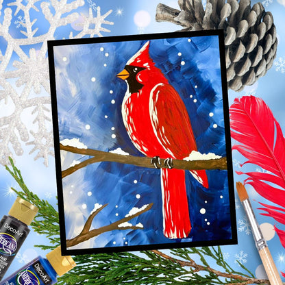 Winter Cardinal Acrylic Paint Kit