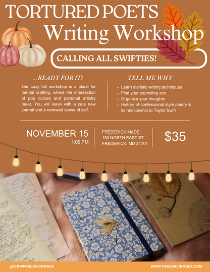 Tortured Poet Writing Workshop - November 15