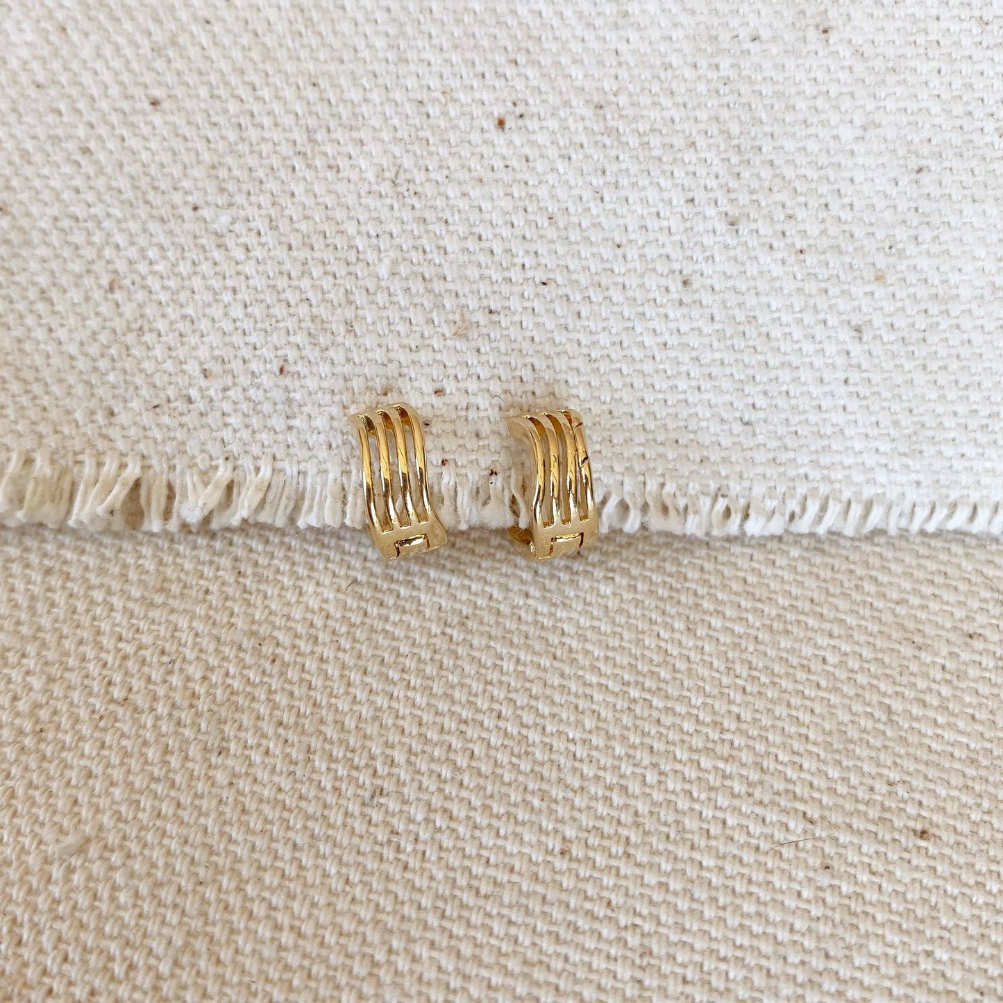 Tiny Waves Gold Filled Huggies