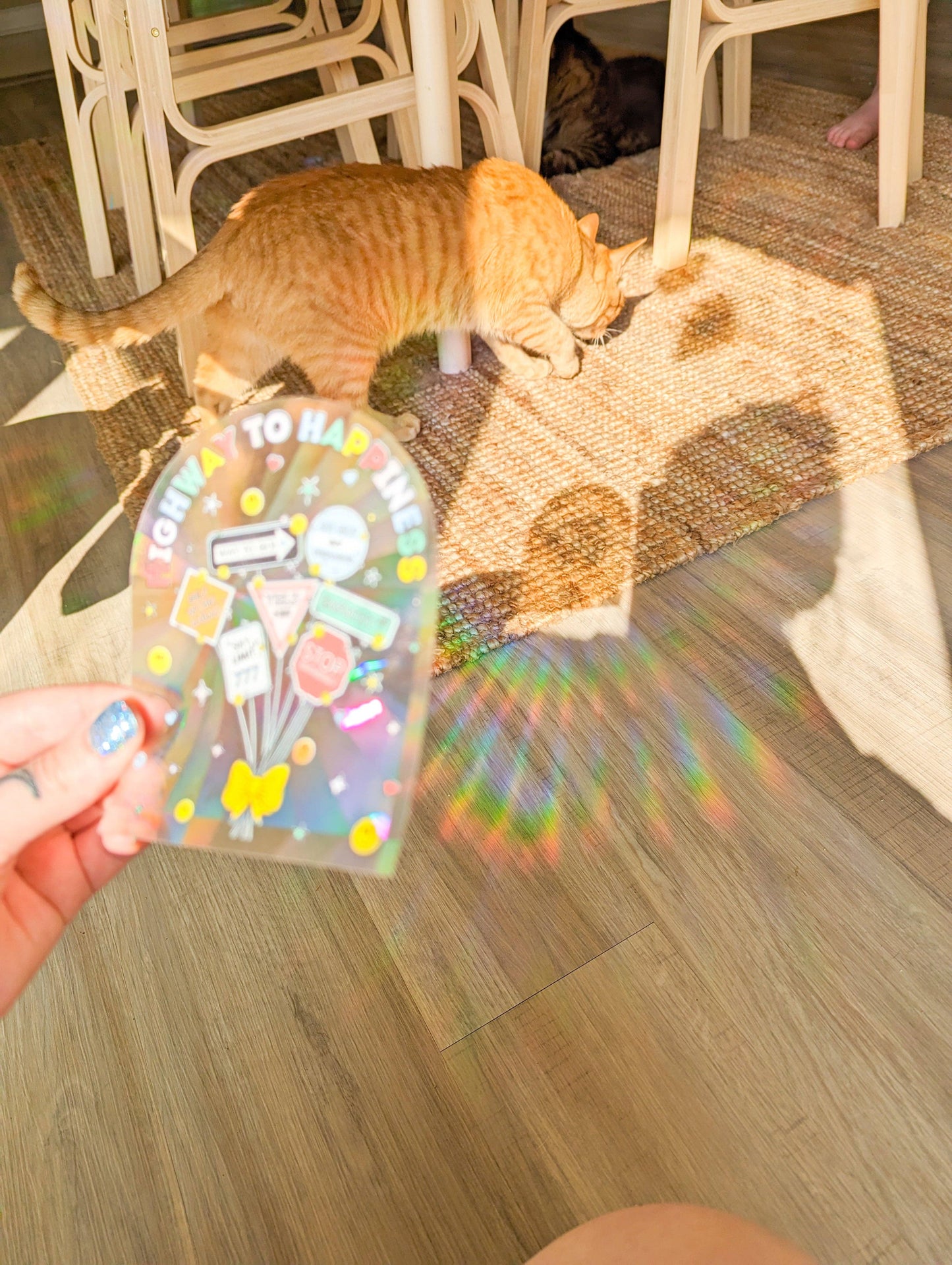 Highway to happiness suncatcher sticker