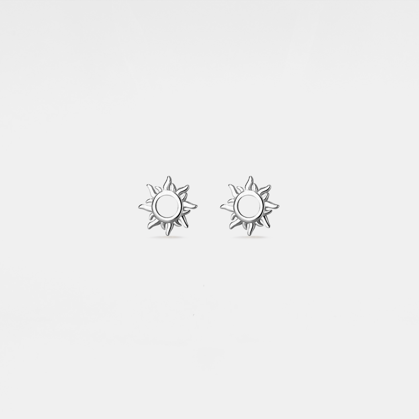 Dainty Cute Mini Sun Stud Earrings in 925 Sterling Silver