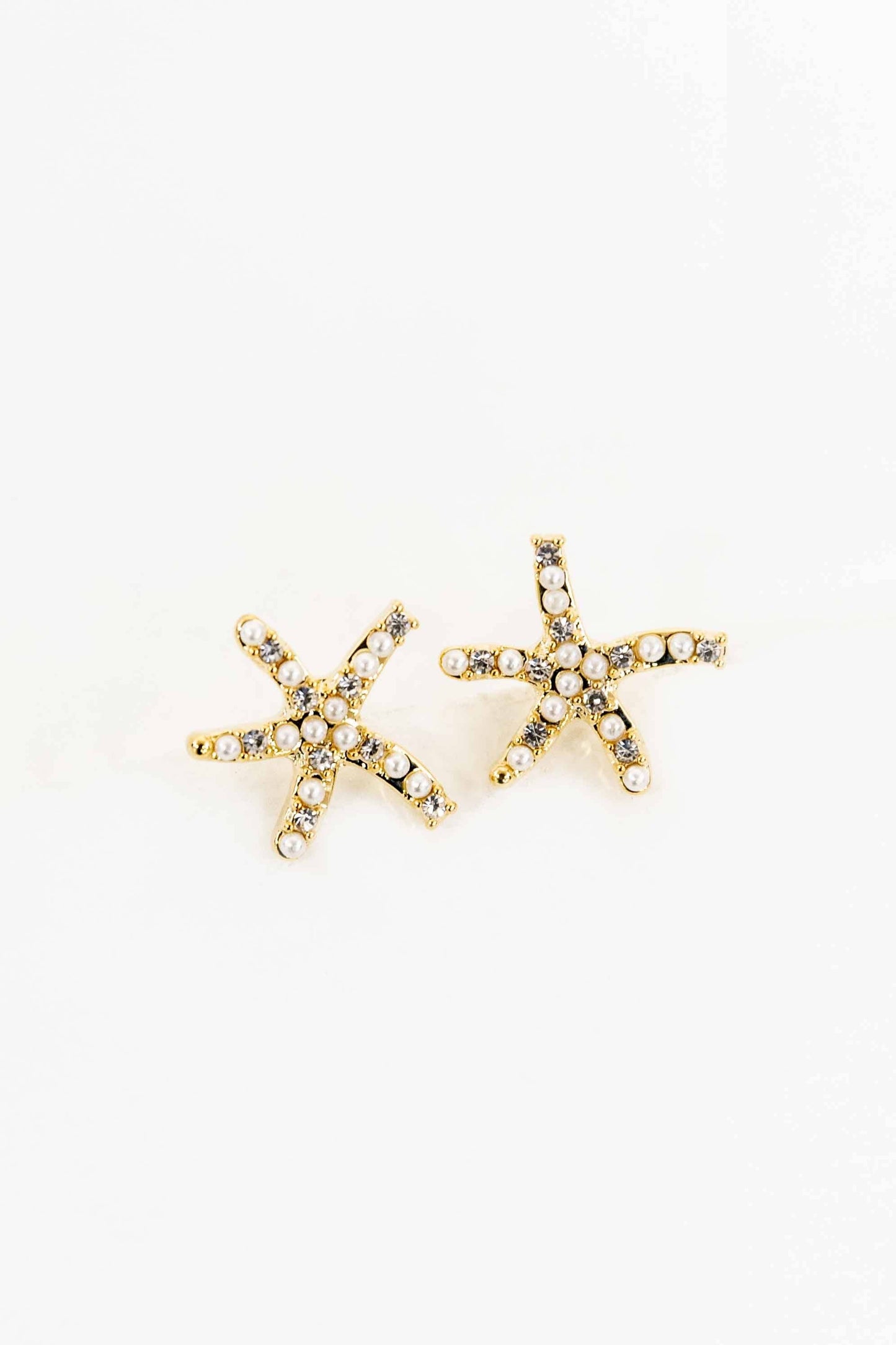 Starfish Stone and Pearl Earrings