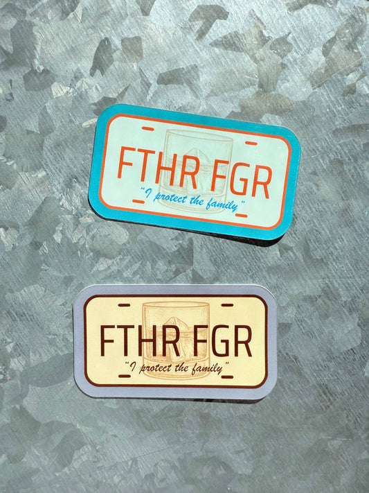 Father Figure license plate sticker