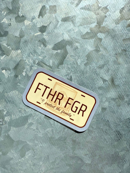 Father Figure license plate sticker