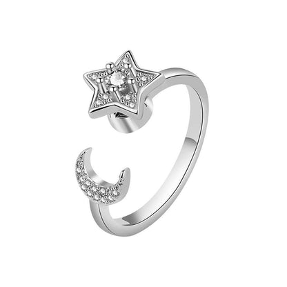 Moon and Star Fidget Ring