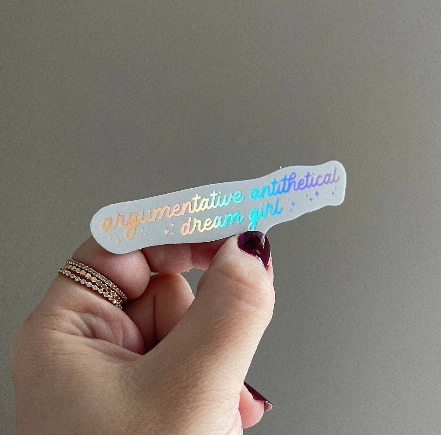 Holographic Argumentative Antithetical Dream Girl sticker