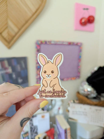 Hopping to conclusions sticker