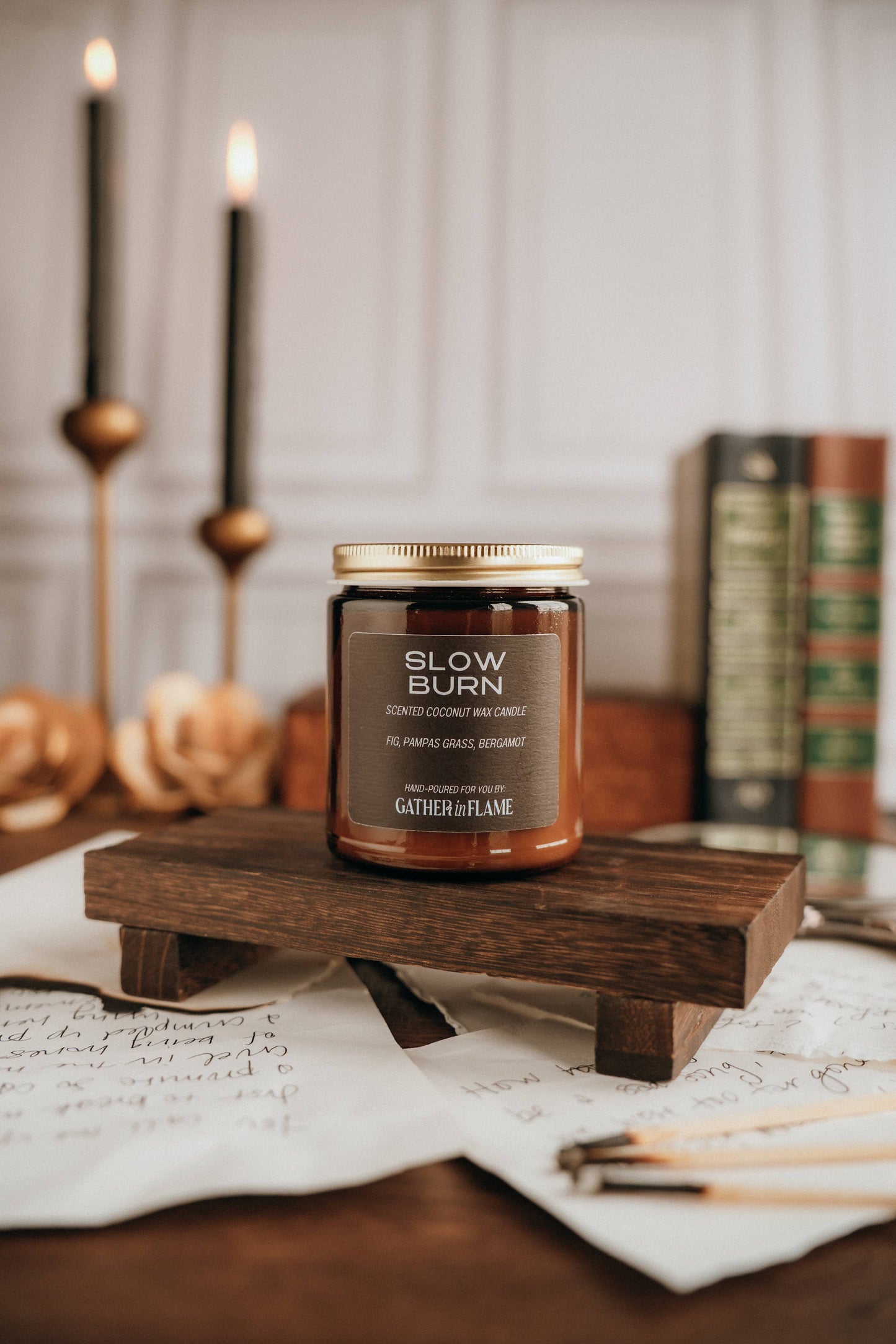 Slow Burn Wood Wick Candle – Fig, Vetiver & Soft Woods