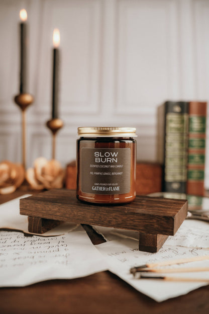 Slow Burn Wood Wick Candle – Fig, Vetiver & Soft Woods