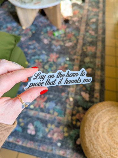 Lay on the horn Car Mirror Decal