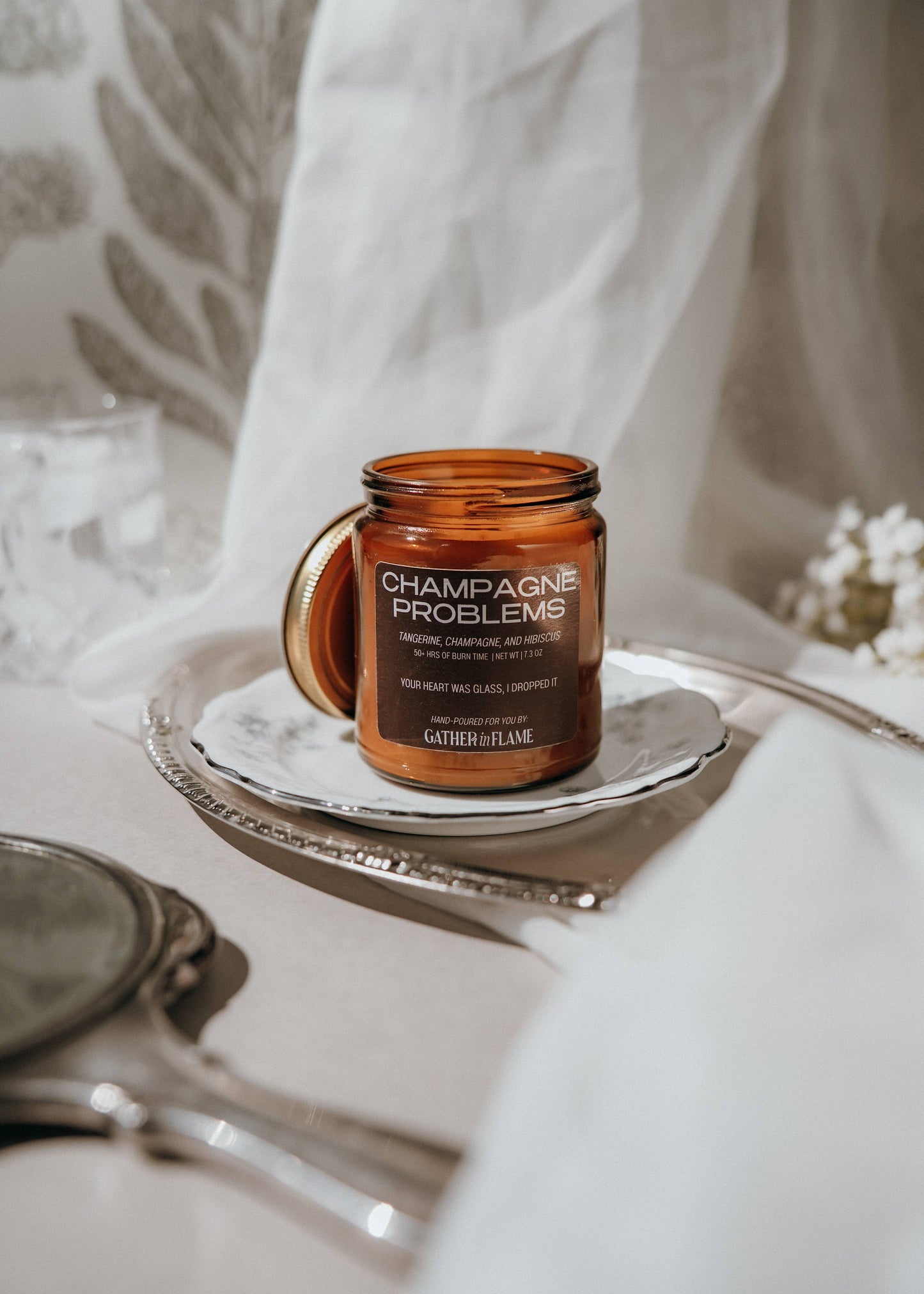 Champagne Problems Wood Wick Candle